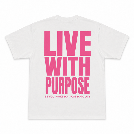 Purpose Varsity Tee - White/Pink