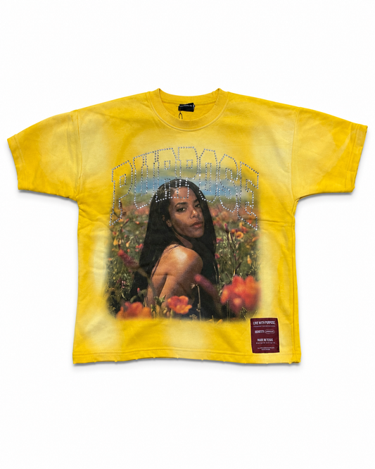 Purpose “Aaliyah ” Flower Tee - Yellow