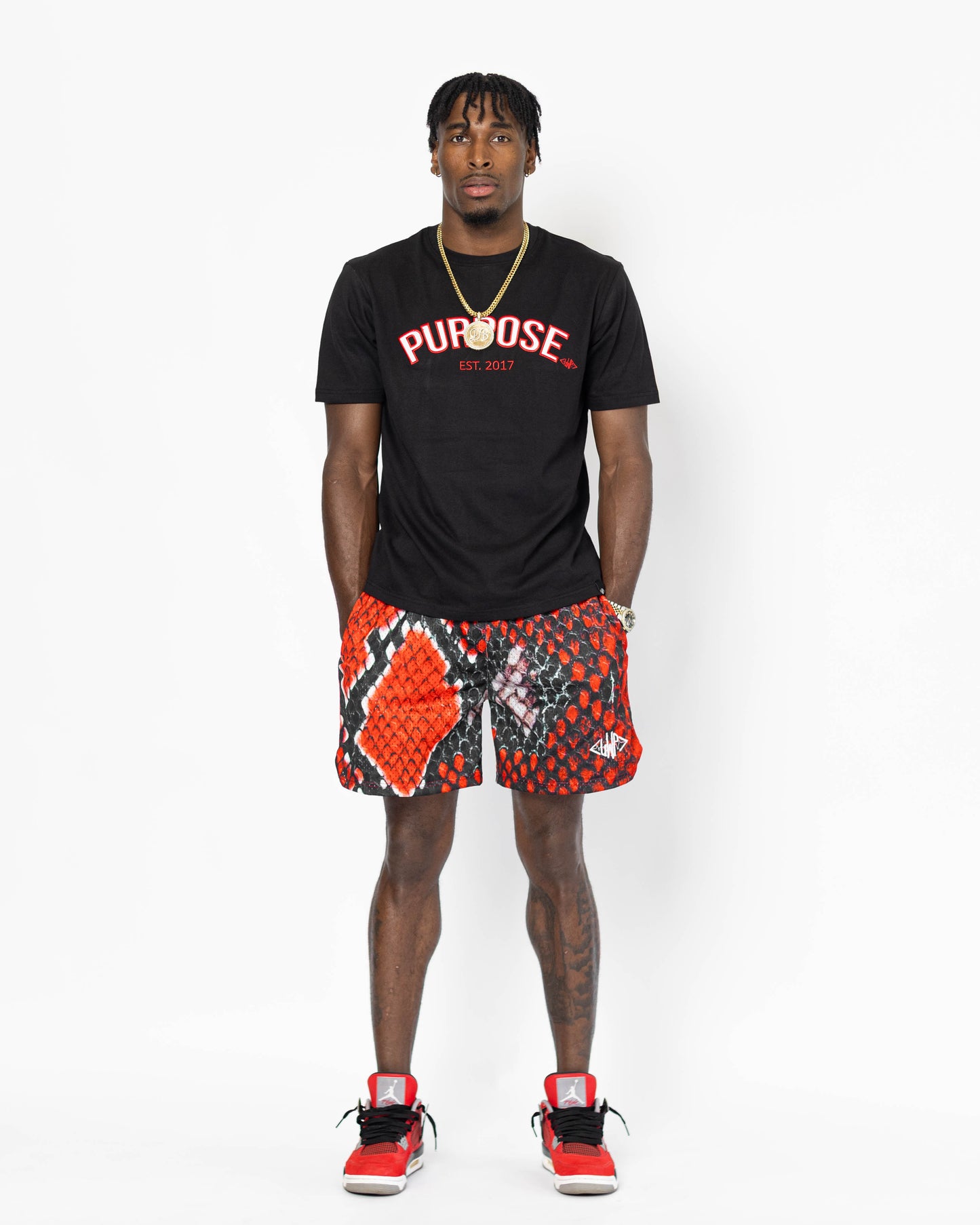 Red Snake Shorts