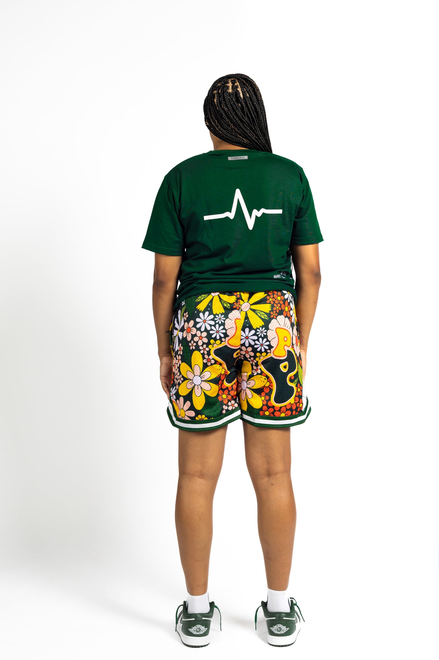 Green "P" Flower Shorts