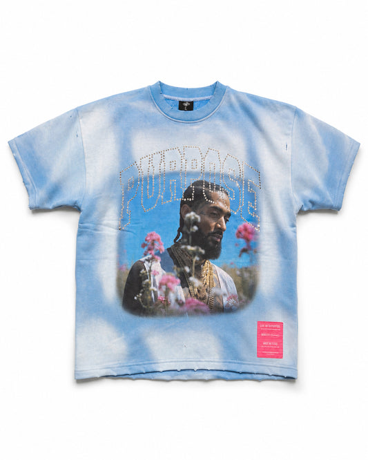 Purpose “Nip” Flower Tee - Baby Blue