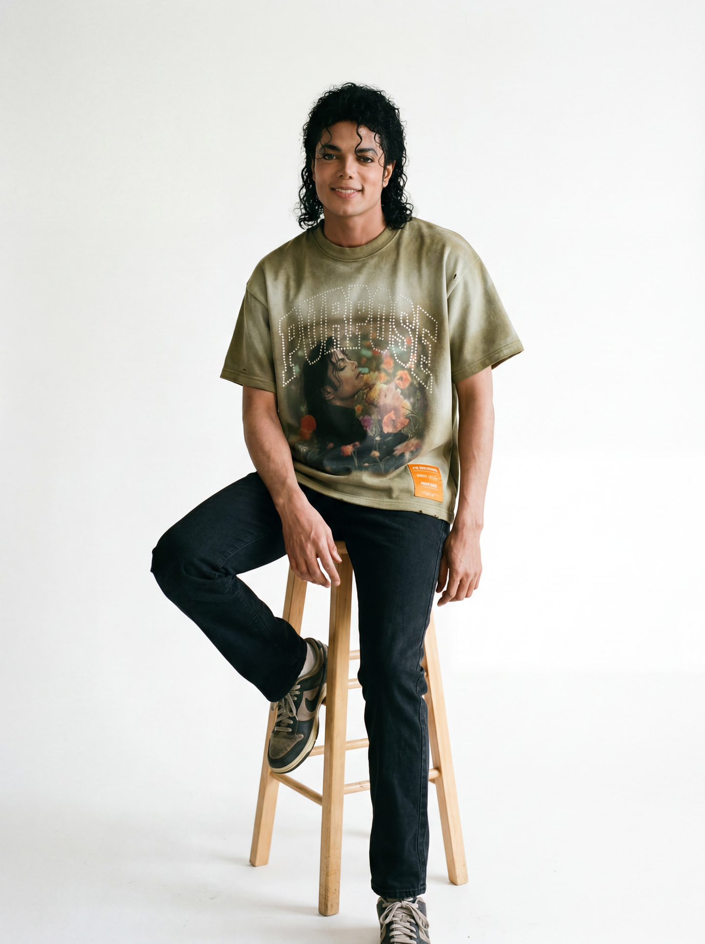 Purpose “MJ” Flower Tee - Olive Green