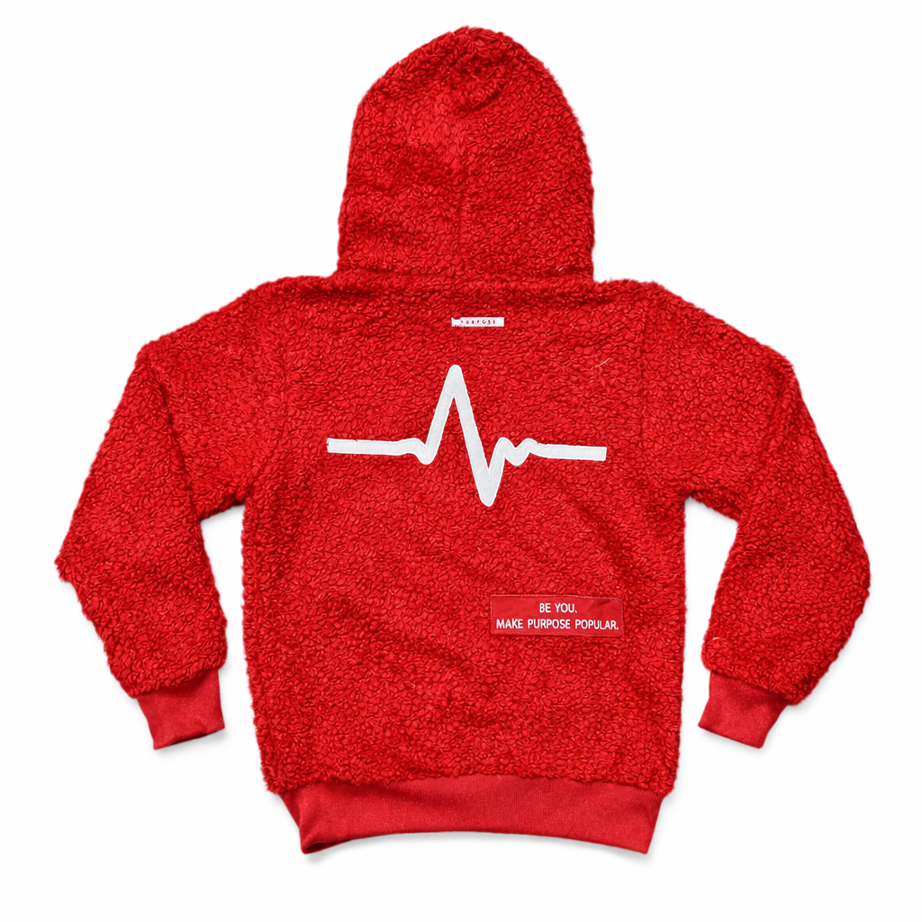 Red Purpose Fur Hoodie