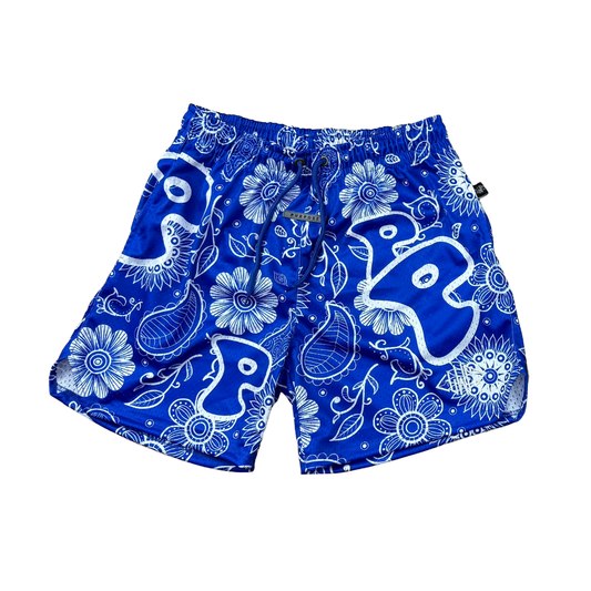 Blue Paisley Shorts