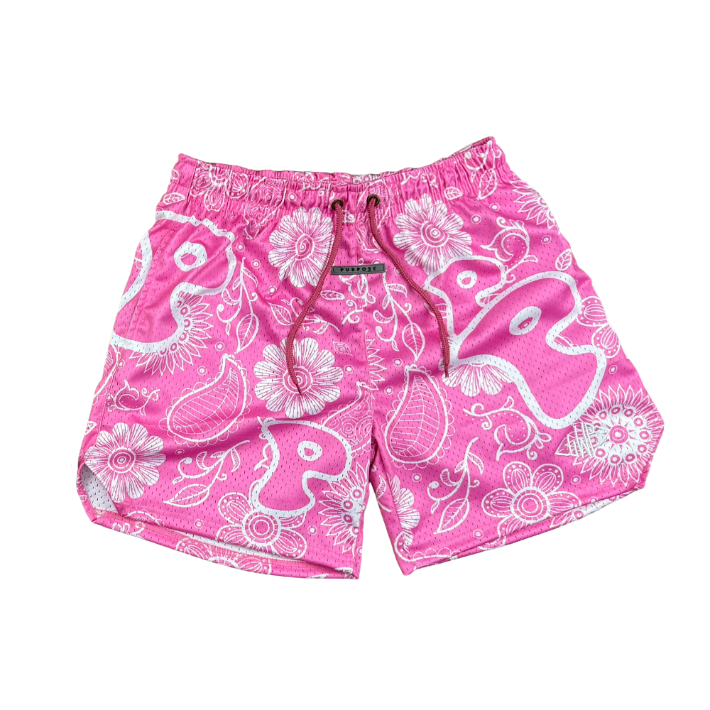 Pink Paisley Shorts
