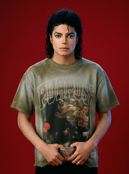 Purpose “MJ” Flower Tee - Olive Green