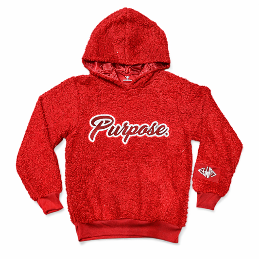 Red Purpose Fur Hoodie