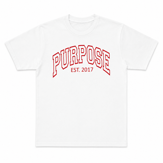 Purpose Varsity Tee - White/Red
