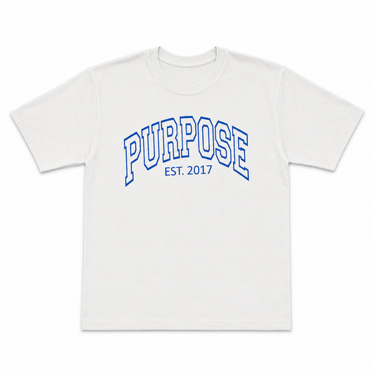 Purpose Varsity Tee - White/Blue