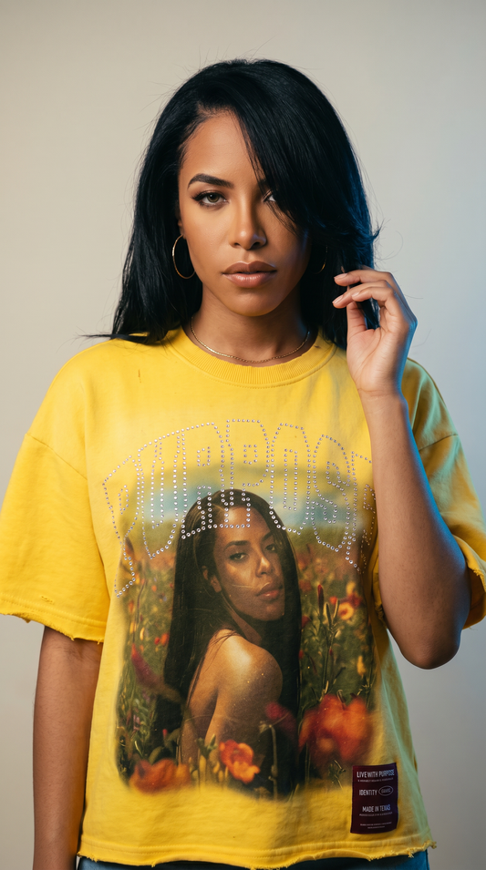 Purpose “Aaliyah ” Flower Tee - Yellow