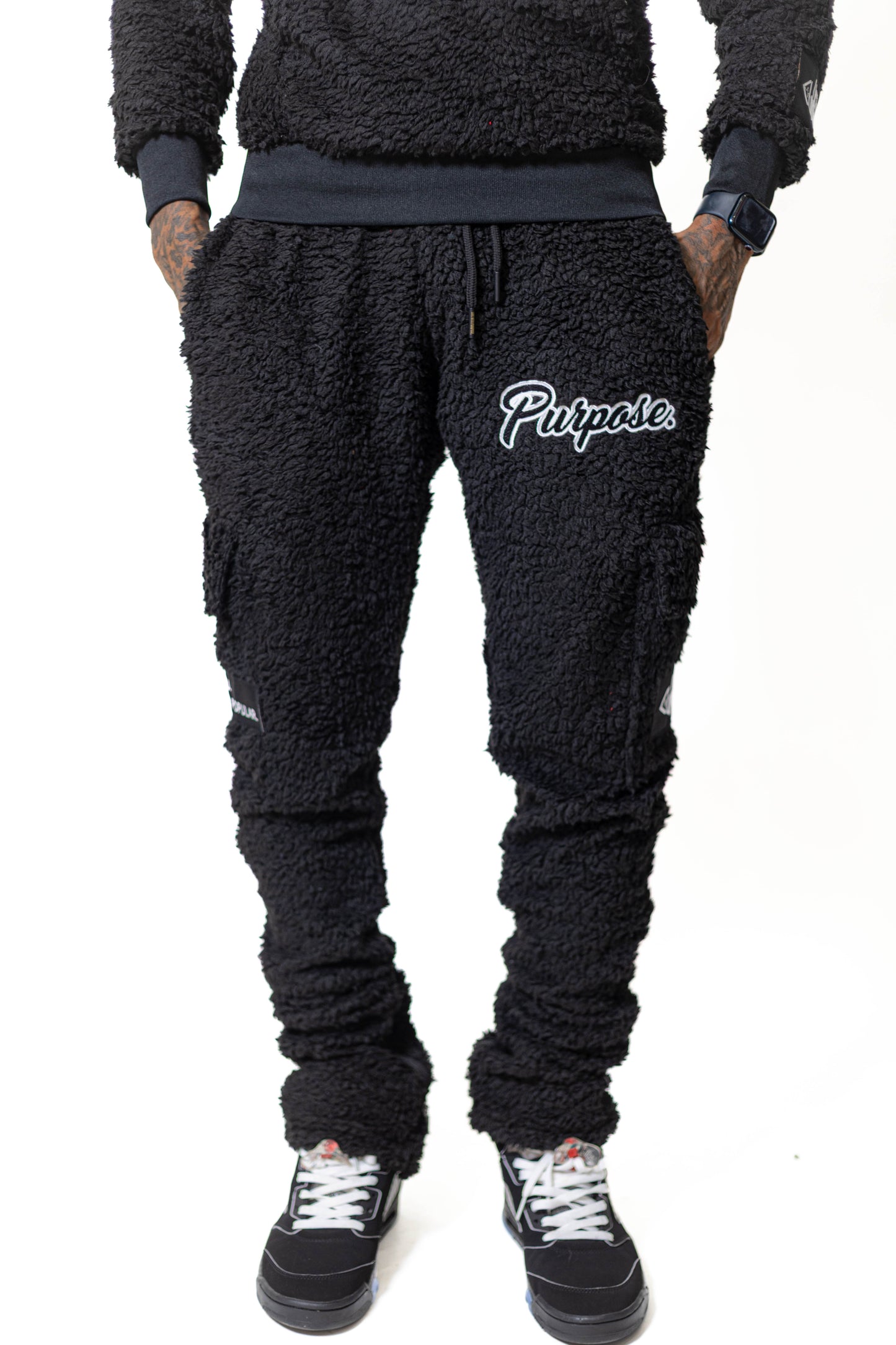Black Purpose Fur Pants