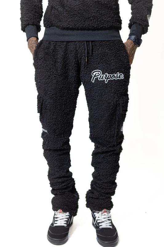Black Purpose Fur Pants