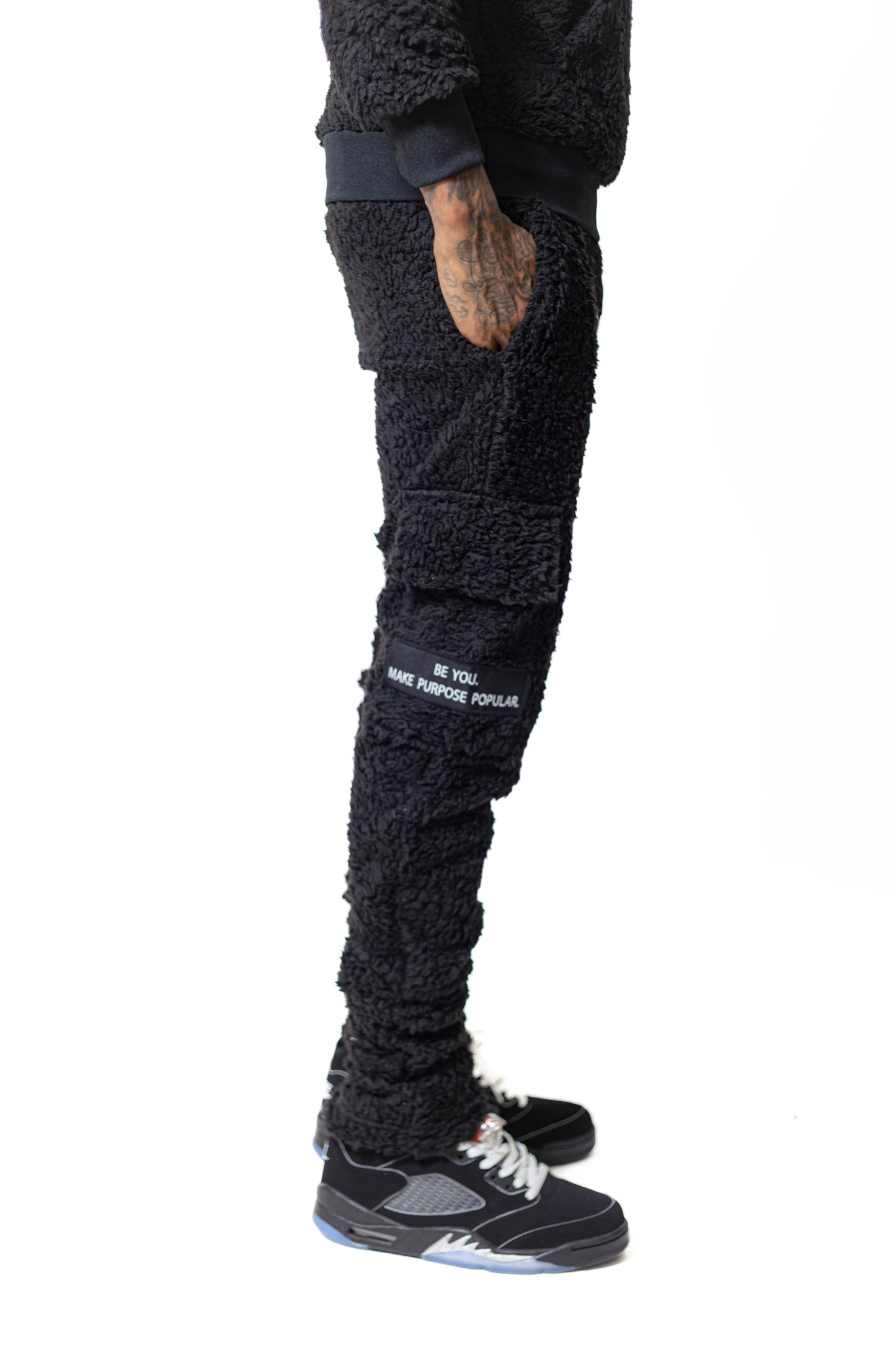 Black Purpose Fur Pants