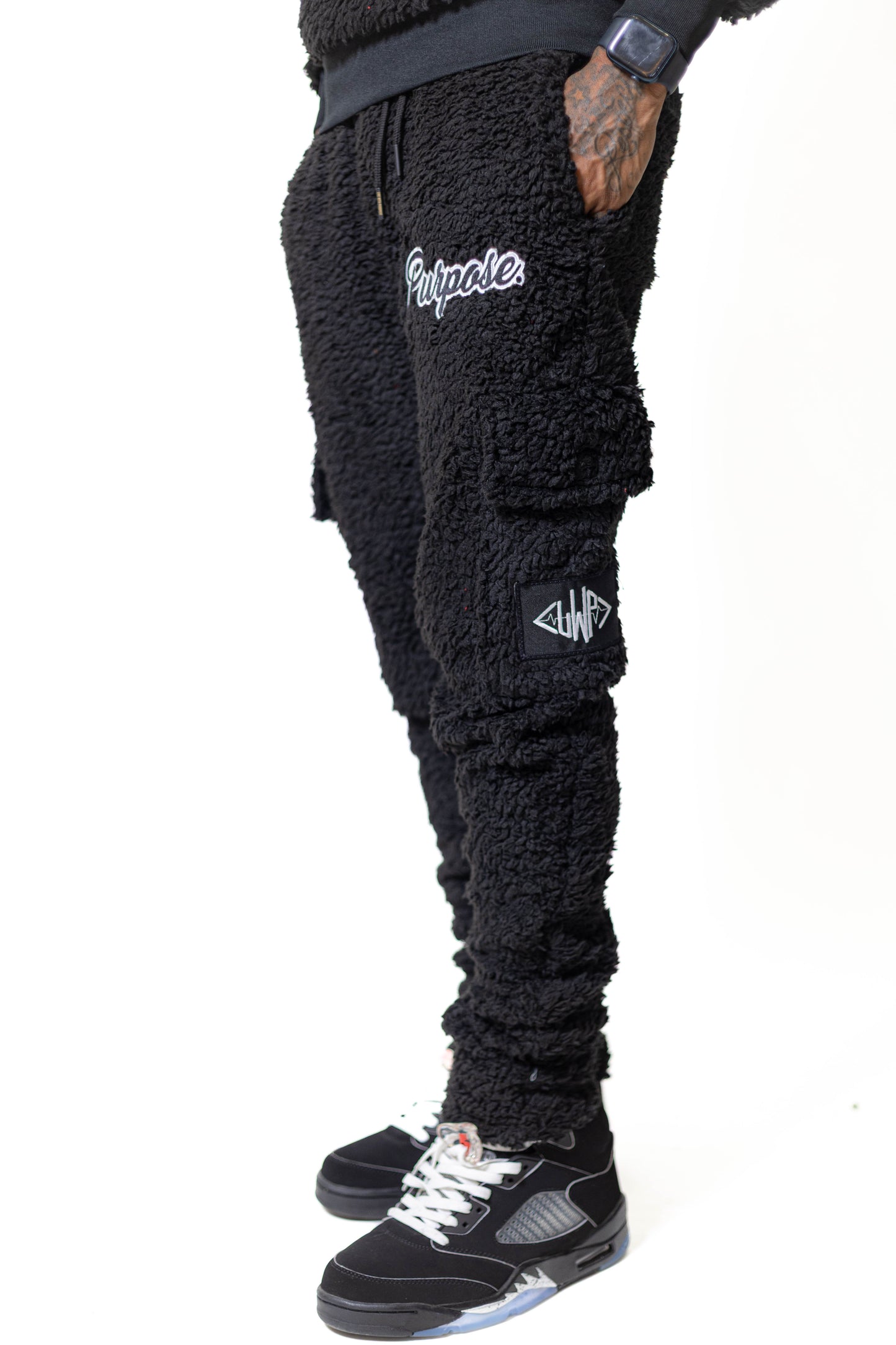 Black Purpose Fur Pants