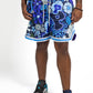 Blue "P" Flower Shorts