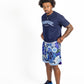 Blue "P" Flower Shorts
