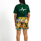 Green "P" Flower Shorts