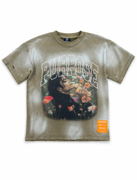 Purpose “MJ” Flower Tee - Olive Green