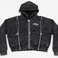Utility P Zip Hoodie - Black Acid Wash