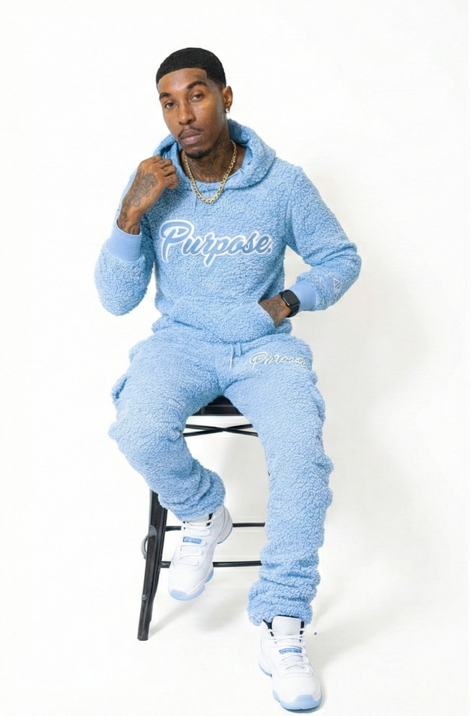 Baby Blue Purpose Fur Hoodie