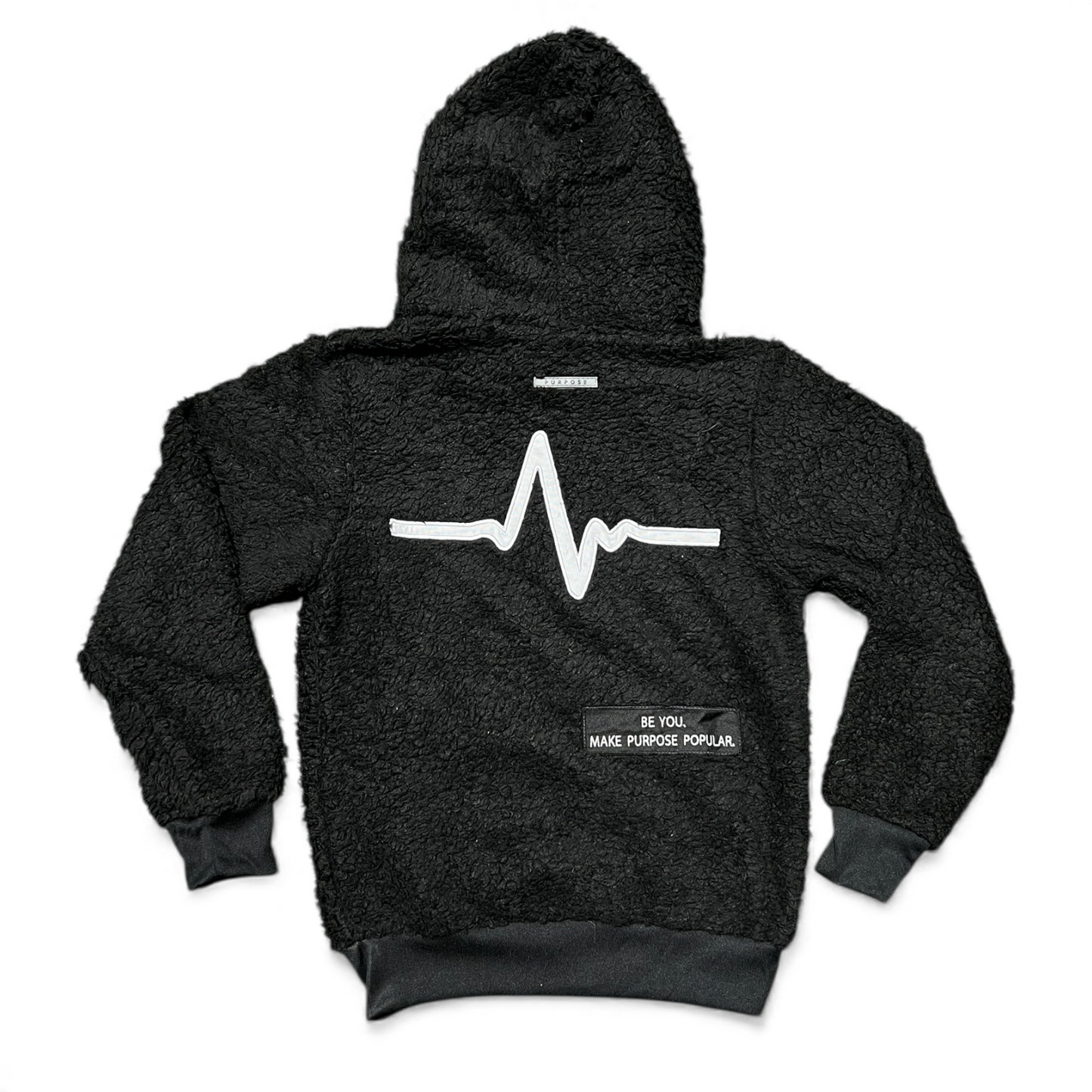 Black Purpose Fur Hoodie