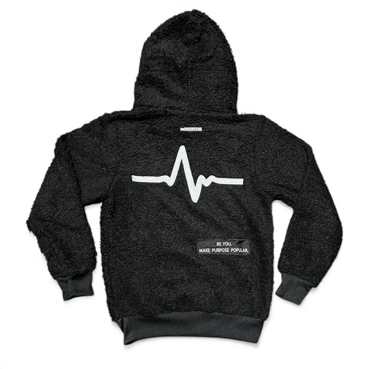 Black Purpose Fur Hoodie