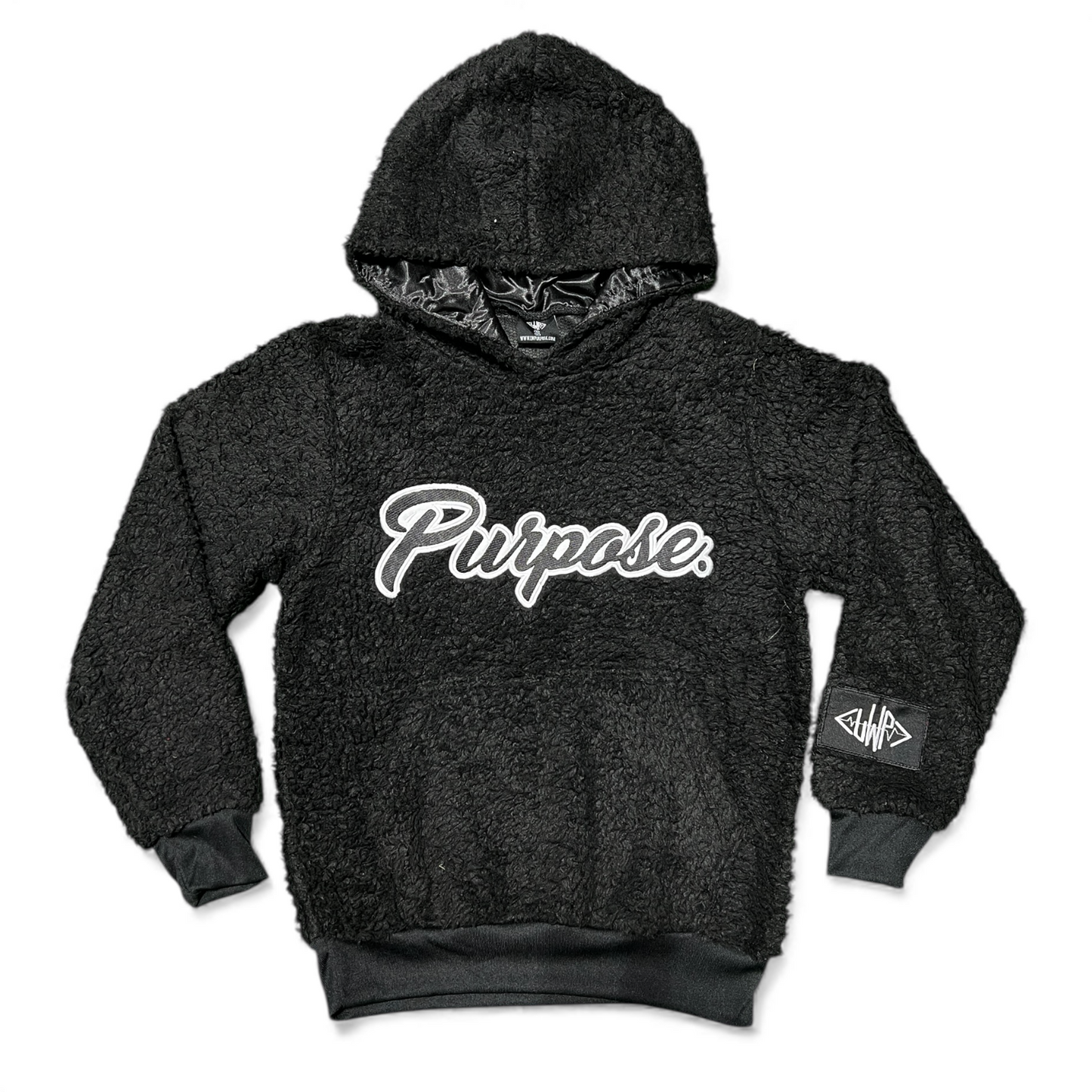 Black Purpose Fur Hoodie