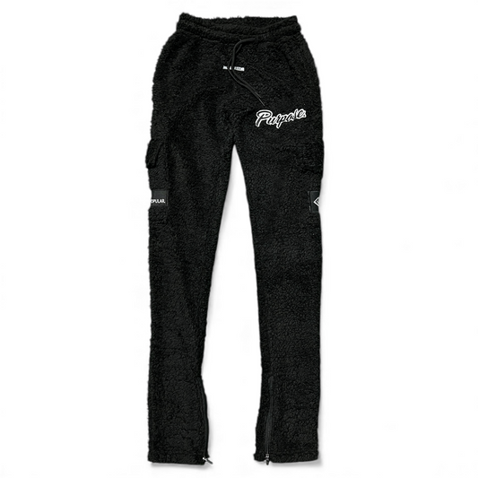 Black Purpose Fur Pants